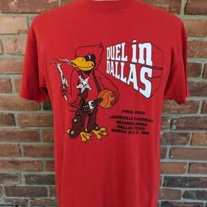 Rare   Louisville Cardinals 1986 Final Four Duel In Dallas Shirt